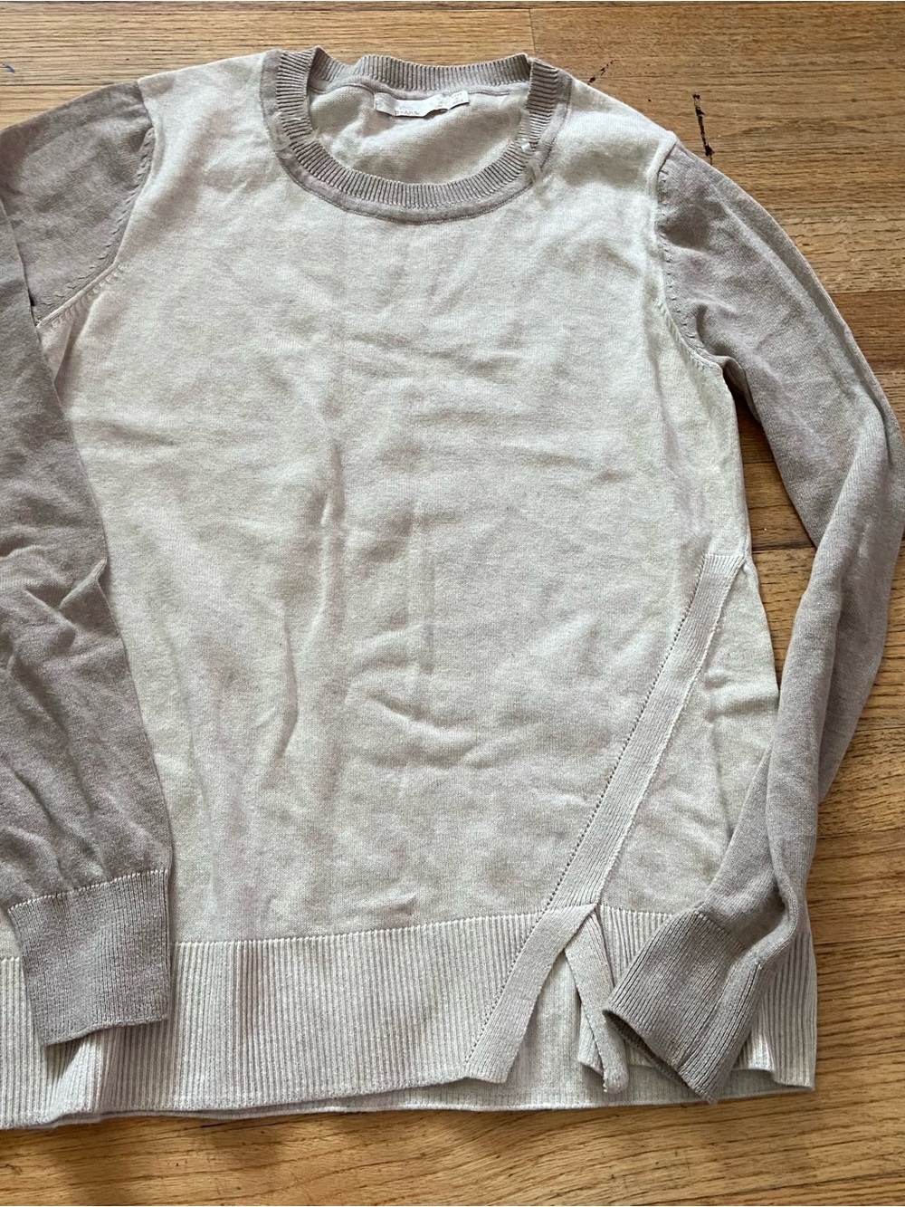 prAna Women's Colorblock Crewneck Sweater Tan / Beige Size Small